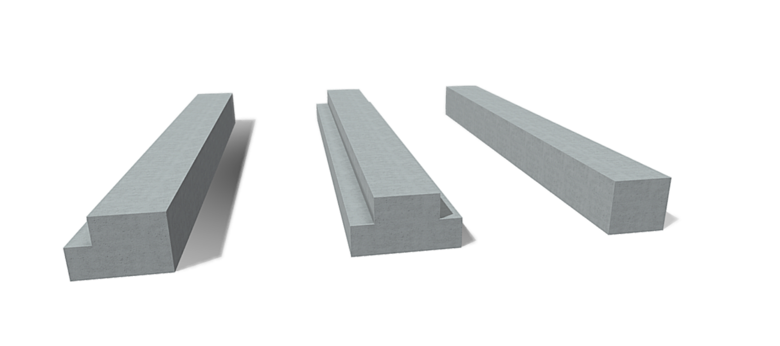 Precast concrete beams for structural framing