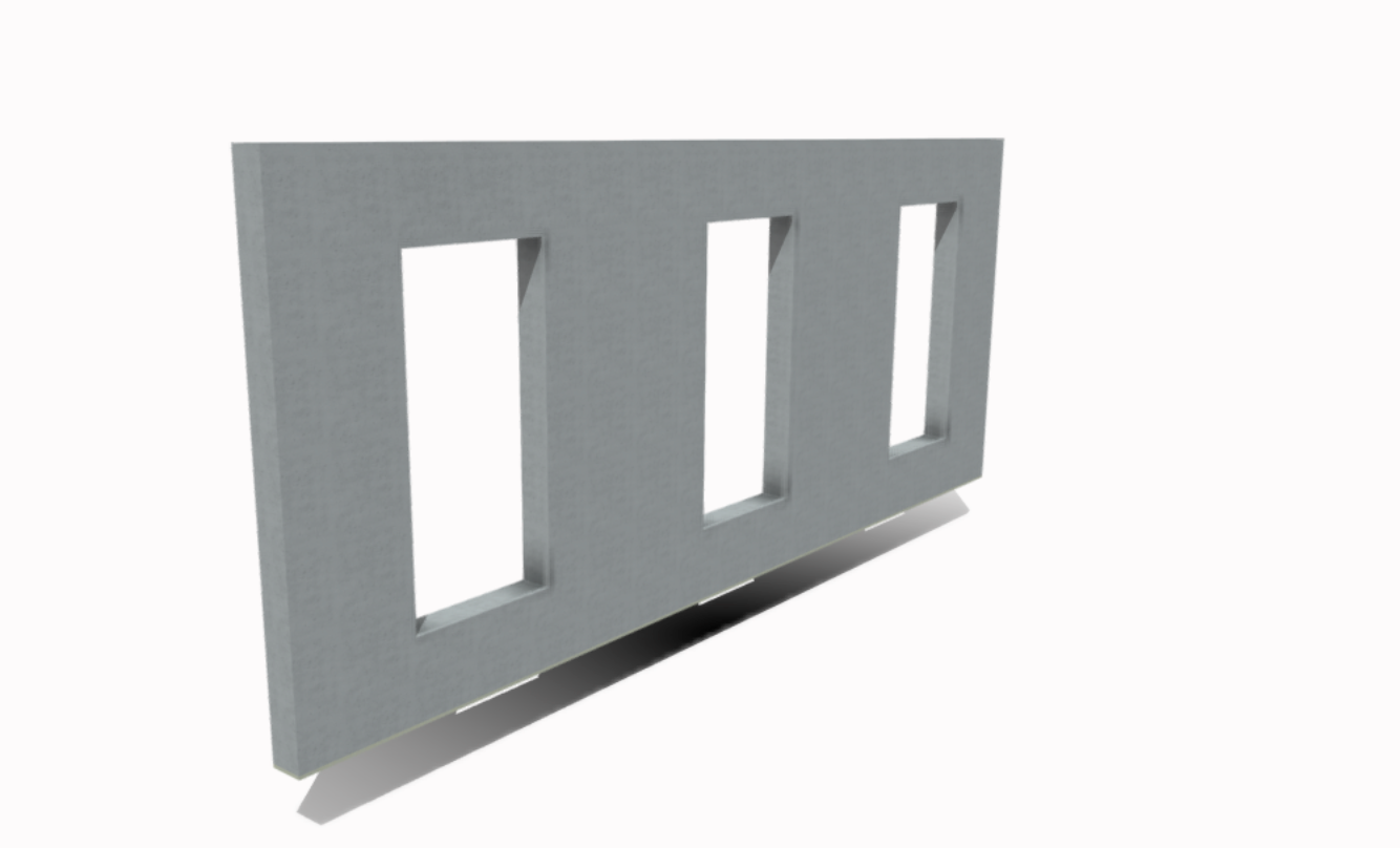Precast solid wall panel with optional openings